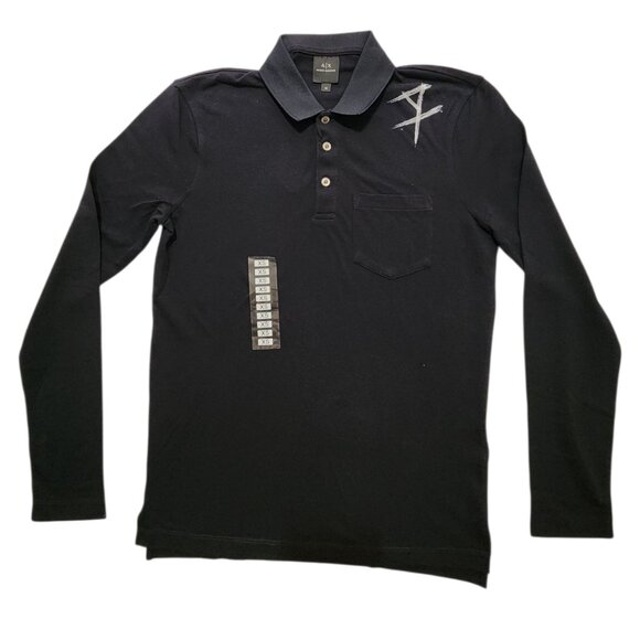 Armani Exchange Men's Long Sleeve Polo Mesh Casual Shirt A|X Logo - Picture 1 of 8